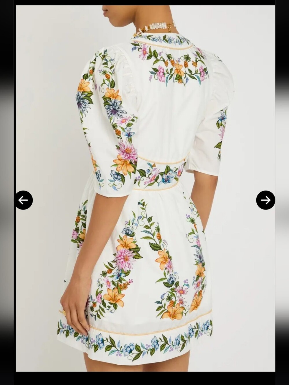 FARM Rio Sweet bloom Dreamscape White Mini Dress with Multicolor Floral Print XL - Picture 4 of 16